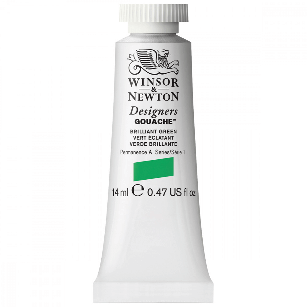 Tinta Guache Winsor & Newton Designers 14ml S1 046 Brilliant Green